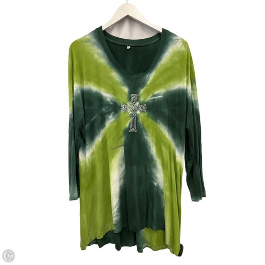 Top Long Sleeve By Cmf In Tie Dye Print, Size: 1x