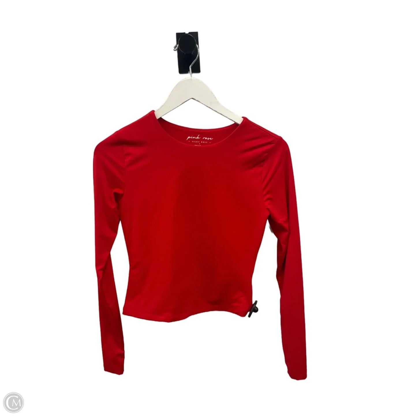 Top Long Sleeve Basic By Pink Rose In Red, Size: S