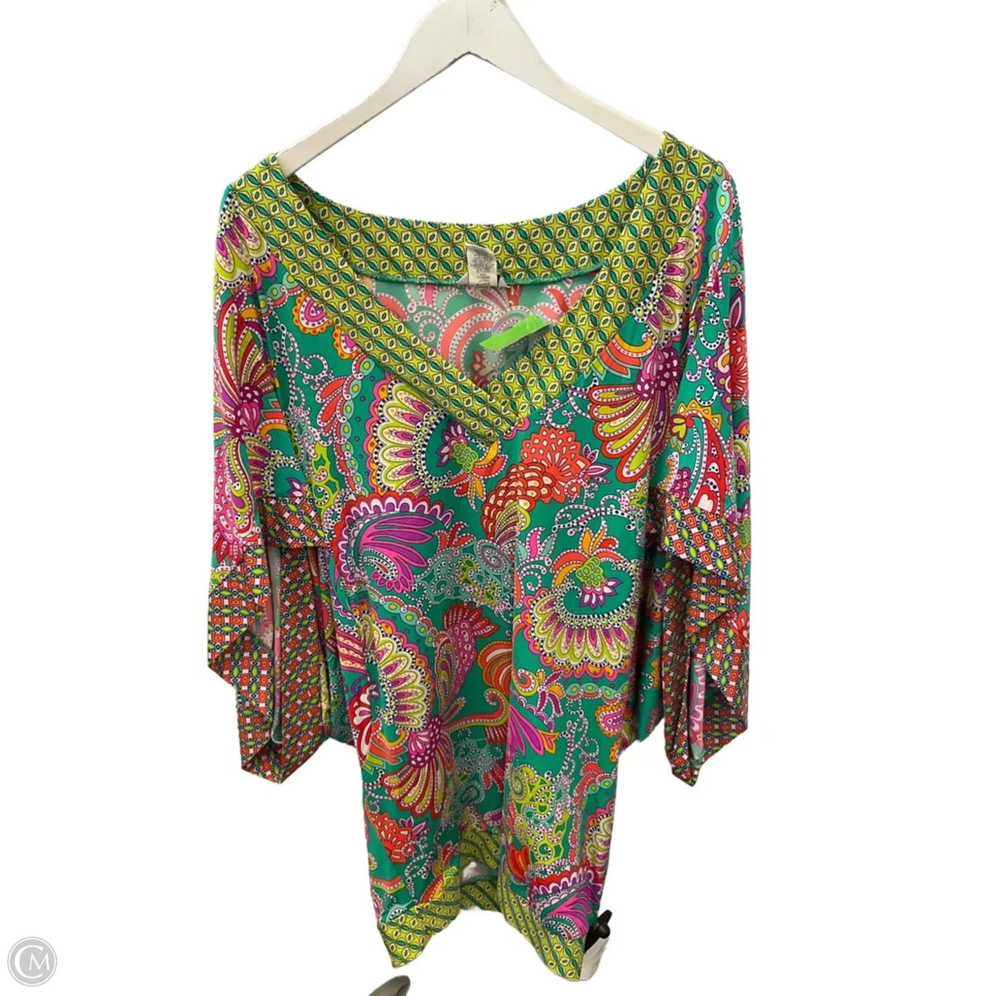Top Short Sleeve By Trina Turk In Multi-colored, Size: L