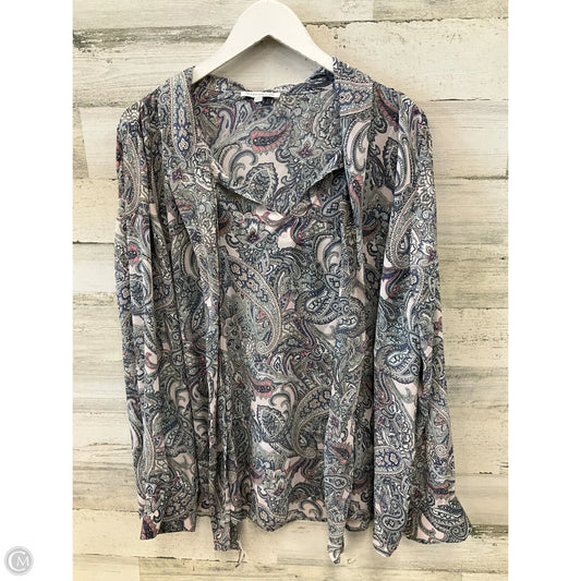 Top Long Sleeve By Clothes Mentor In Paisley Print, Size: 3x