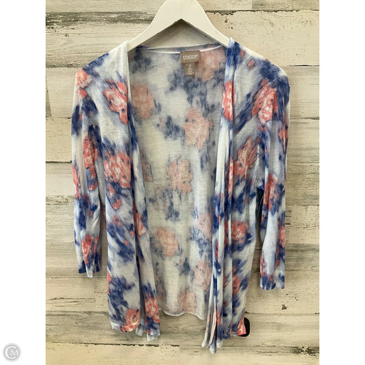 Cardigan By Chicos In Blue & Pink, Size: L