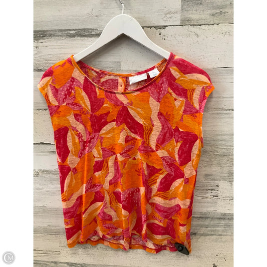 Top Sleeveless By Cynthia Rowley In Orange & Pink, Size: S