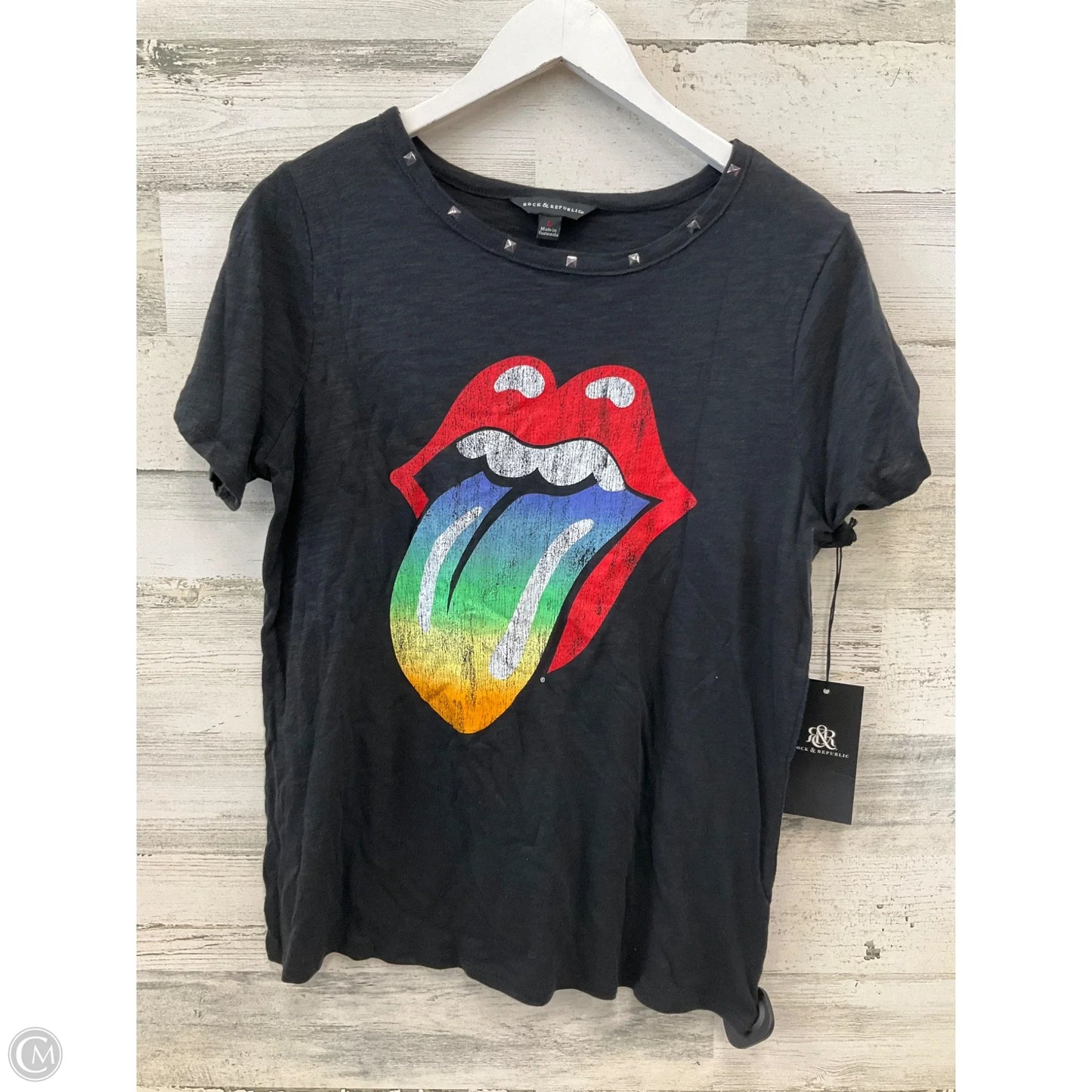 Top Short Sleeve By Rock And Republic In Black, Size: L