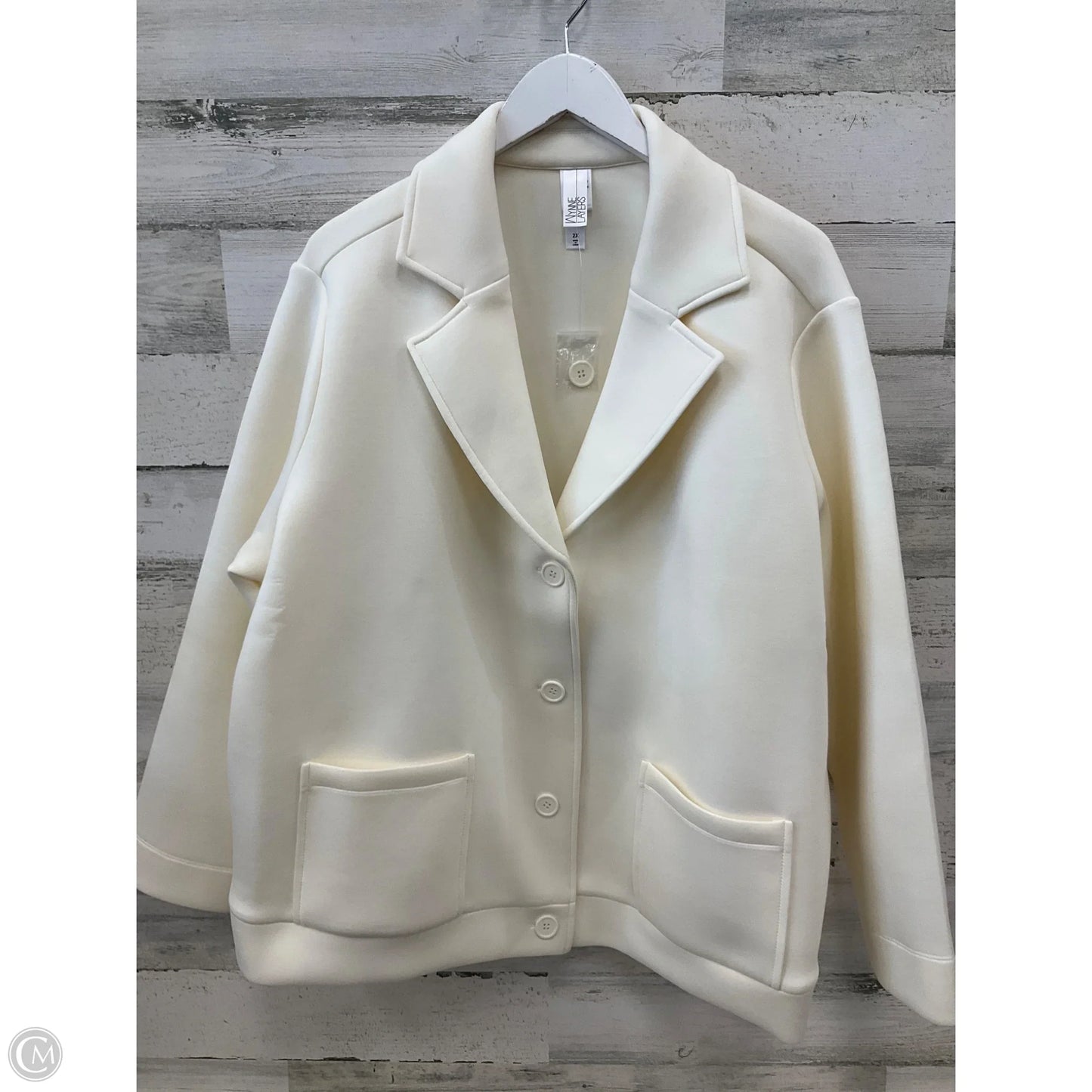 Blazer By Clothes Mentor In Cream, Size: 2x