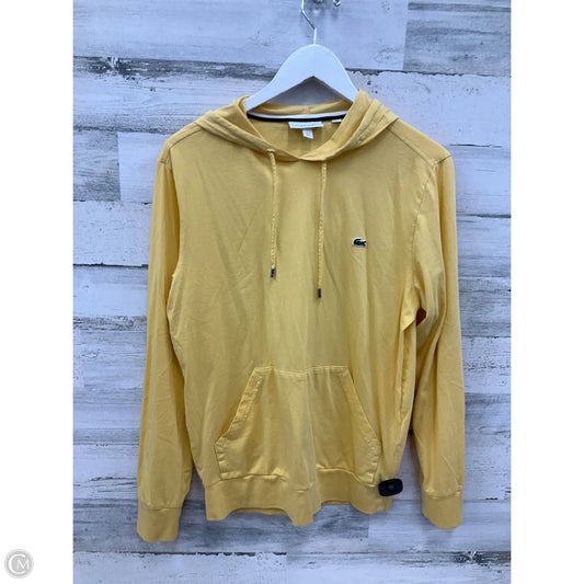 Athletic Sweatshirt Hoodie By Lacoste In Yellow, Size: M