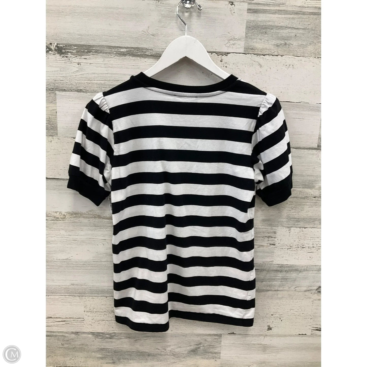Top Short Sleeve Designer By Karl Lagerfeld In Striped Pattern, Size: S