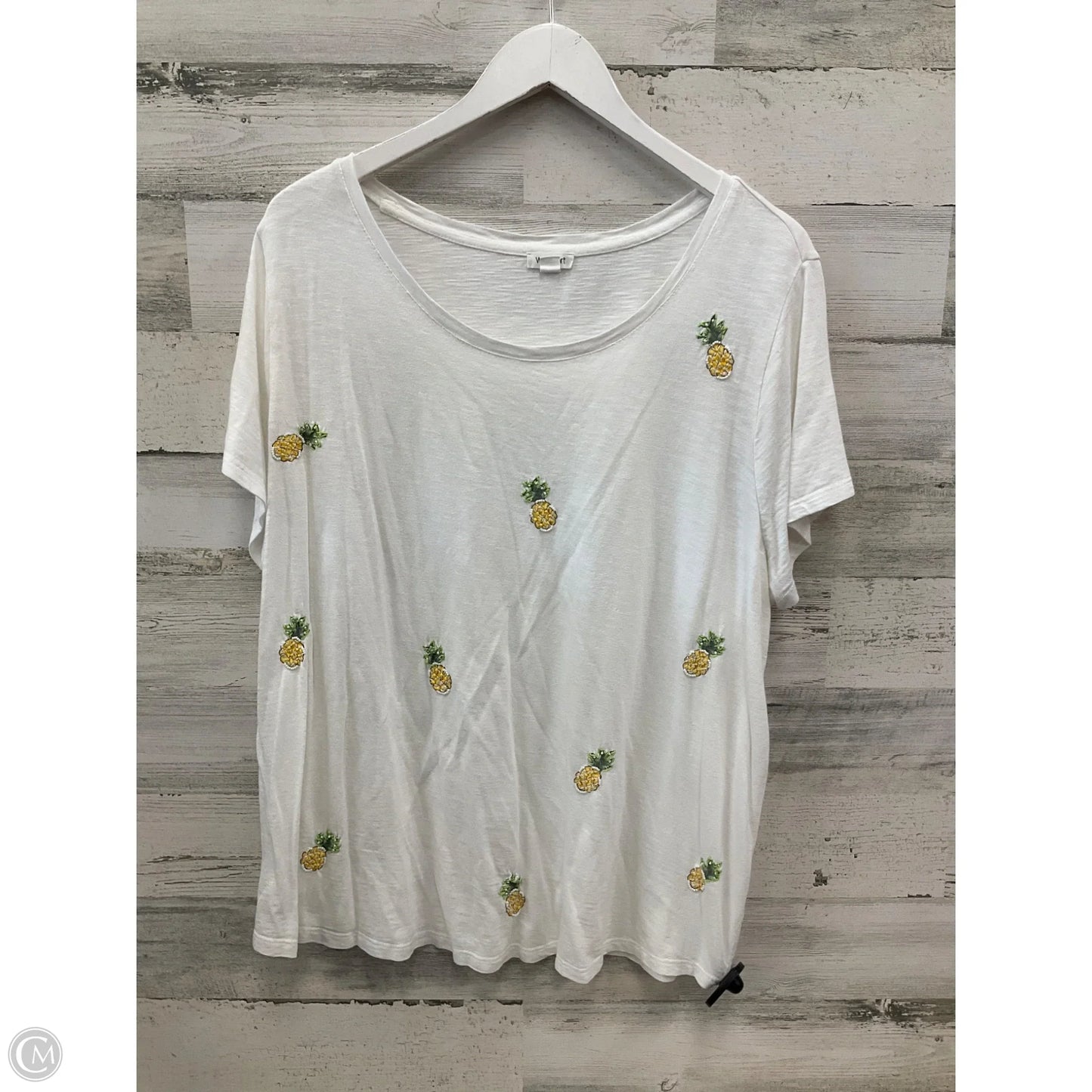 Top Short Sleeve By Westport In White, Size: 3x