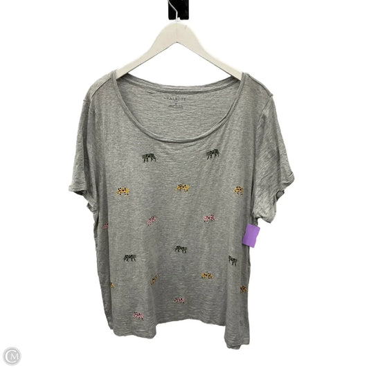 Top Short Sleeve By Talbots In Grey, Size: 2x