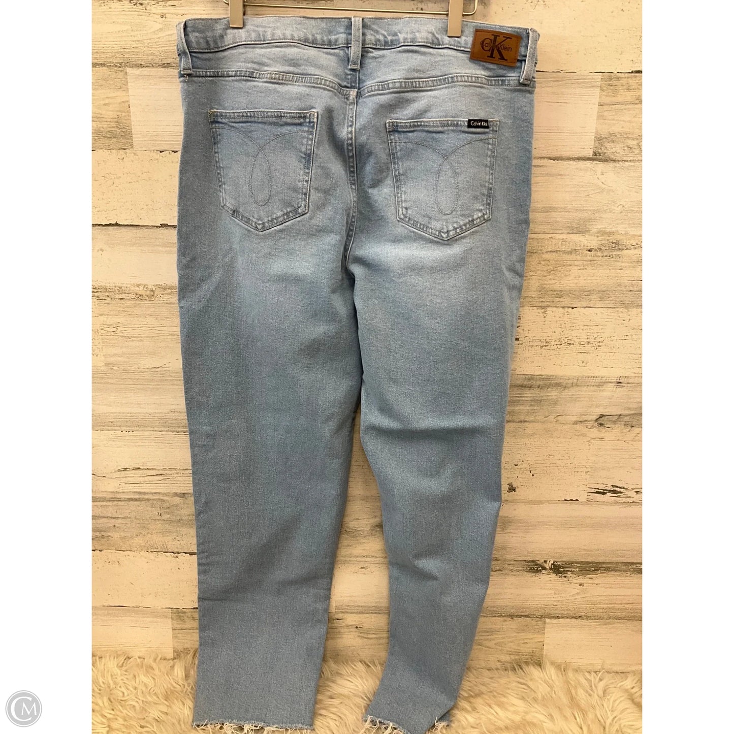 Jeans Cropped By Calvin Klein In Blue Denim, Size: 16