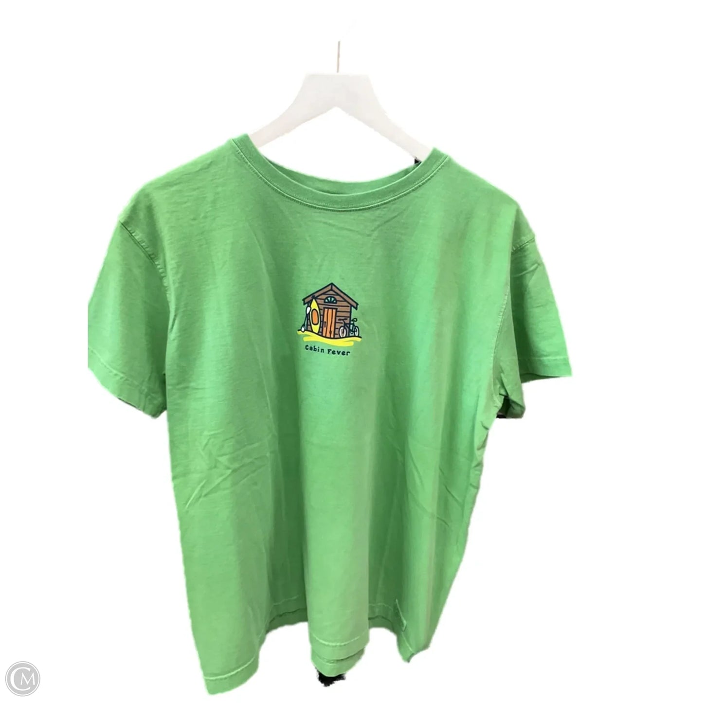Top Short Sleeve By Life Is Good In Green, Size: L