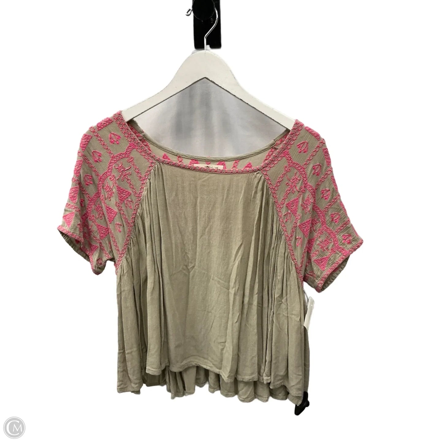 Top Short Sleeve By Natural Life In Brown & Pink, Size: M