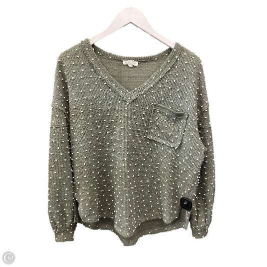 Top Long Sleeve By Blu Pepper In Green, Size: S