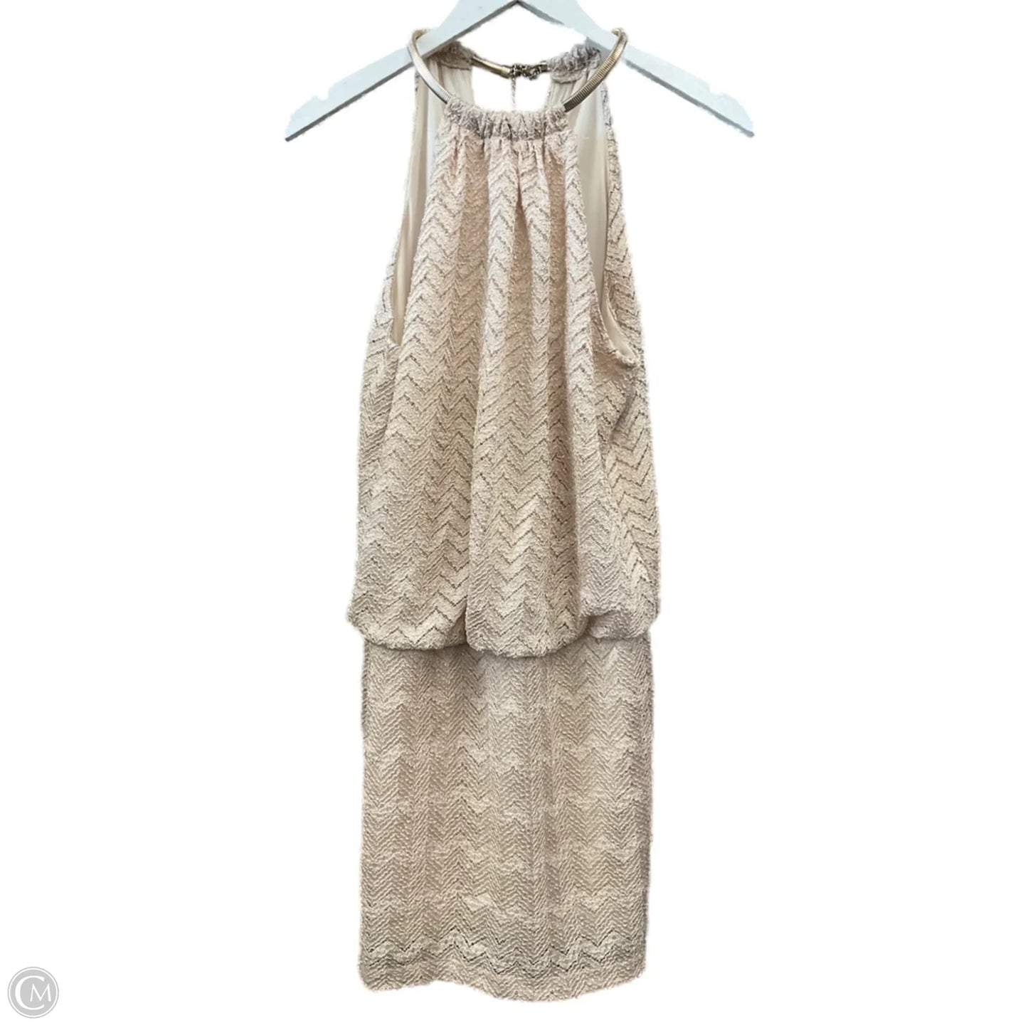 Dress Party Short By Clothes Mentor In Beige, Size: L