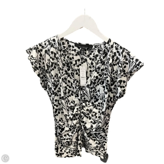 Blouse Short Sleeve By White House Black Market In Black & White, Size: S