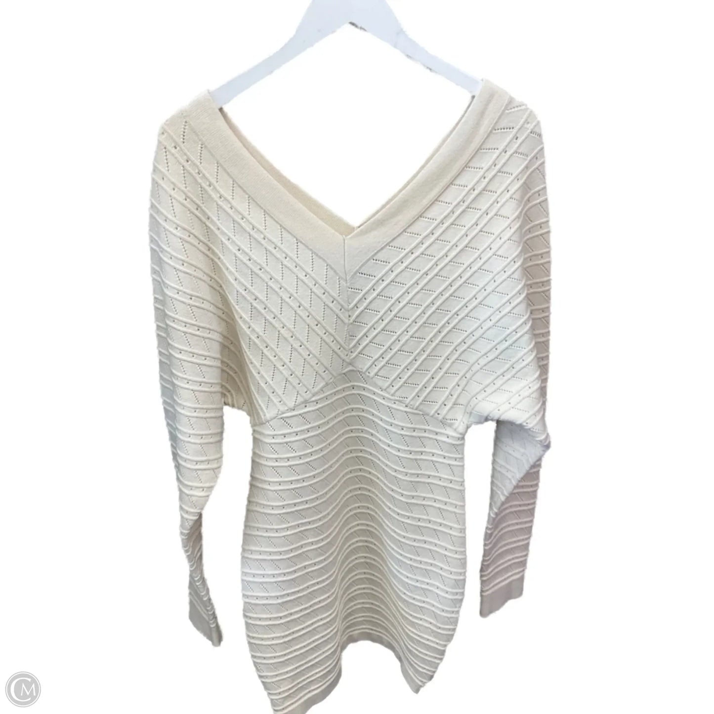 Dress Sweater By Clothes Mentor In Cream, Size: S