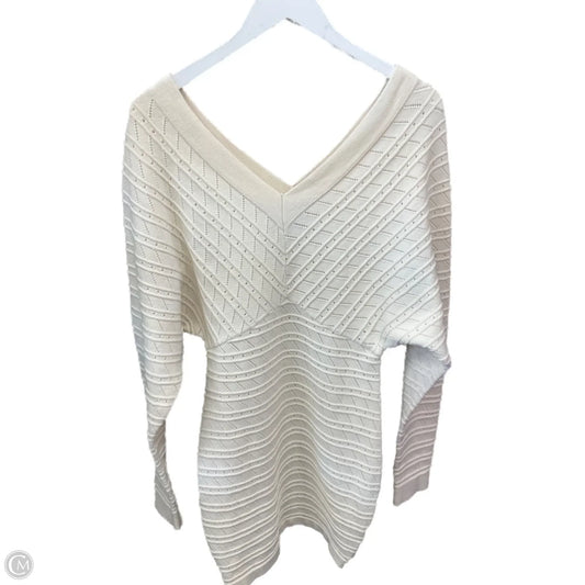 Dress Sweater By Clothes Mentor In Cream, Size: S