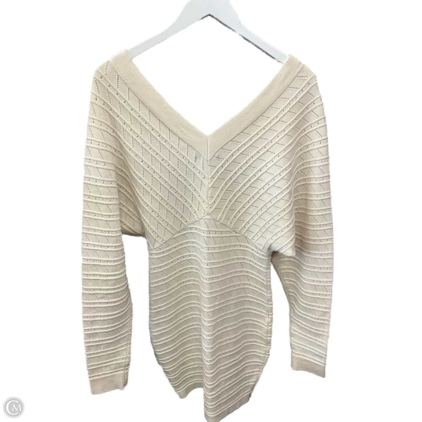 Dress Sweater By Clothes Mentor In Cream, Size: S
