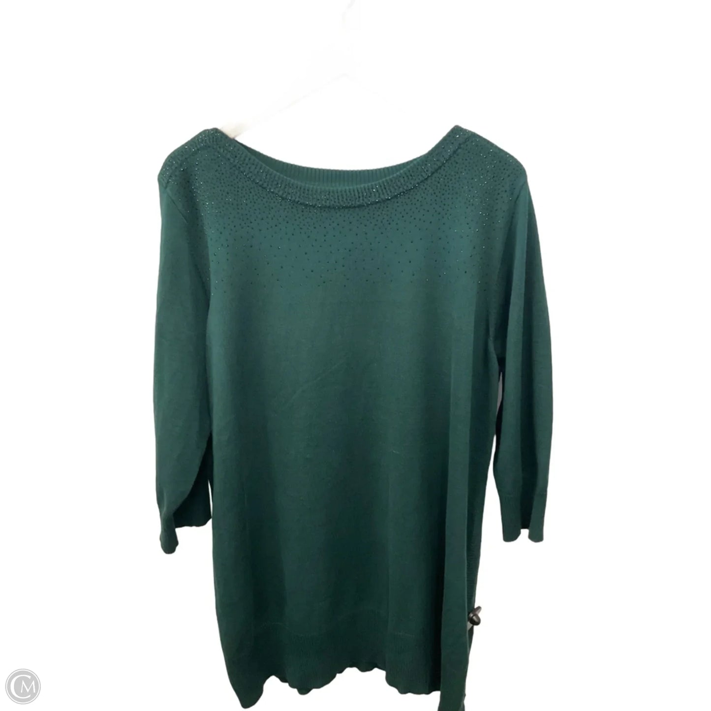 Sweater Short Sleeve By Cable And Gauge In Green, Size: 2x