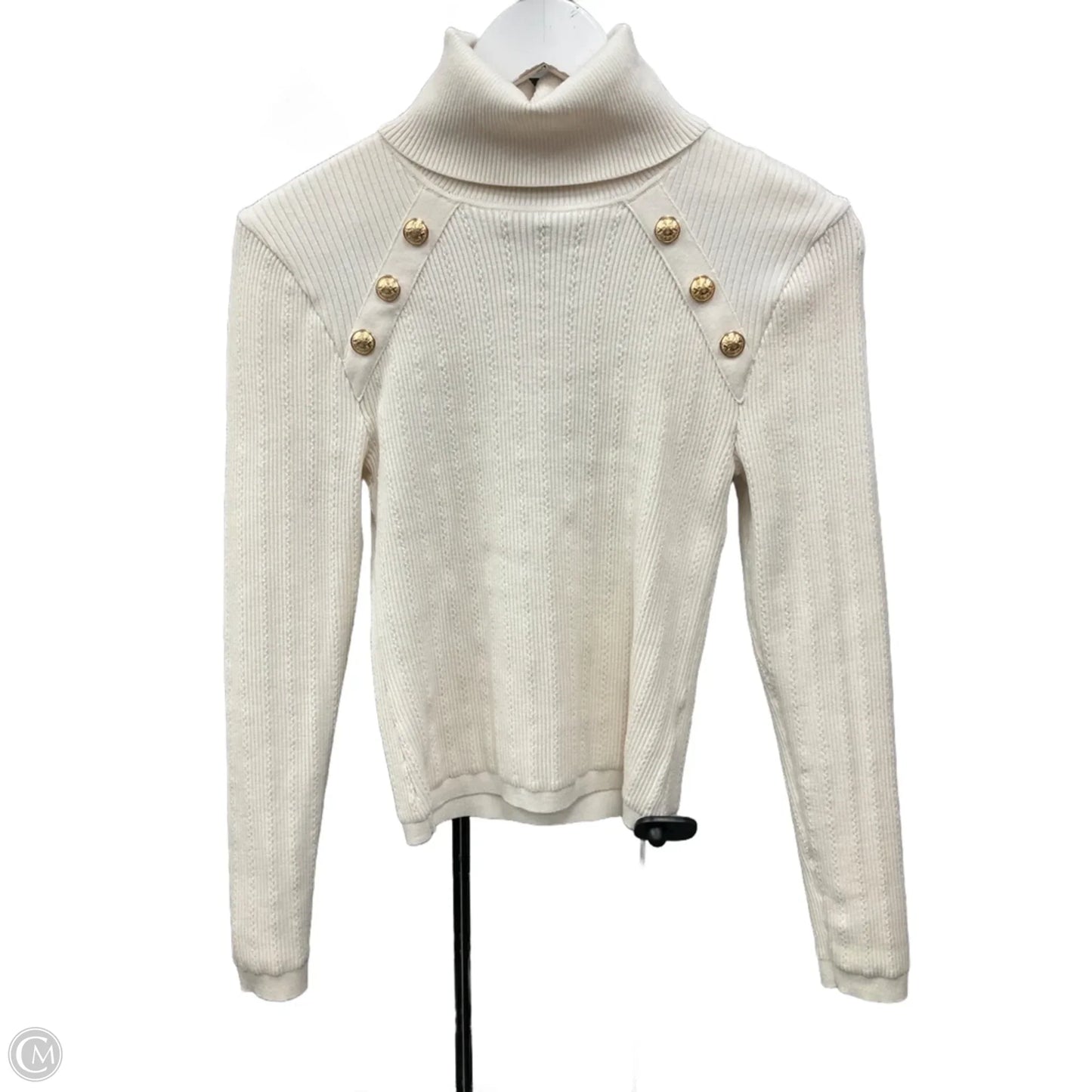 Top Long Sleeve By Express In Cream, Size: S