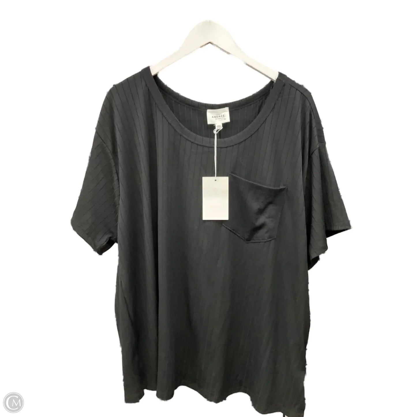 Top Short Sleeve By Andree By Unit In Black, Size: 2x