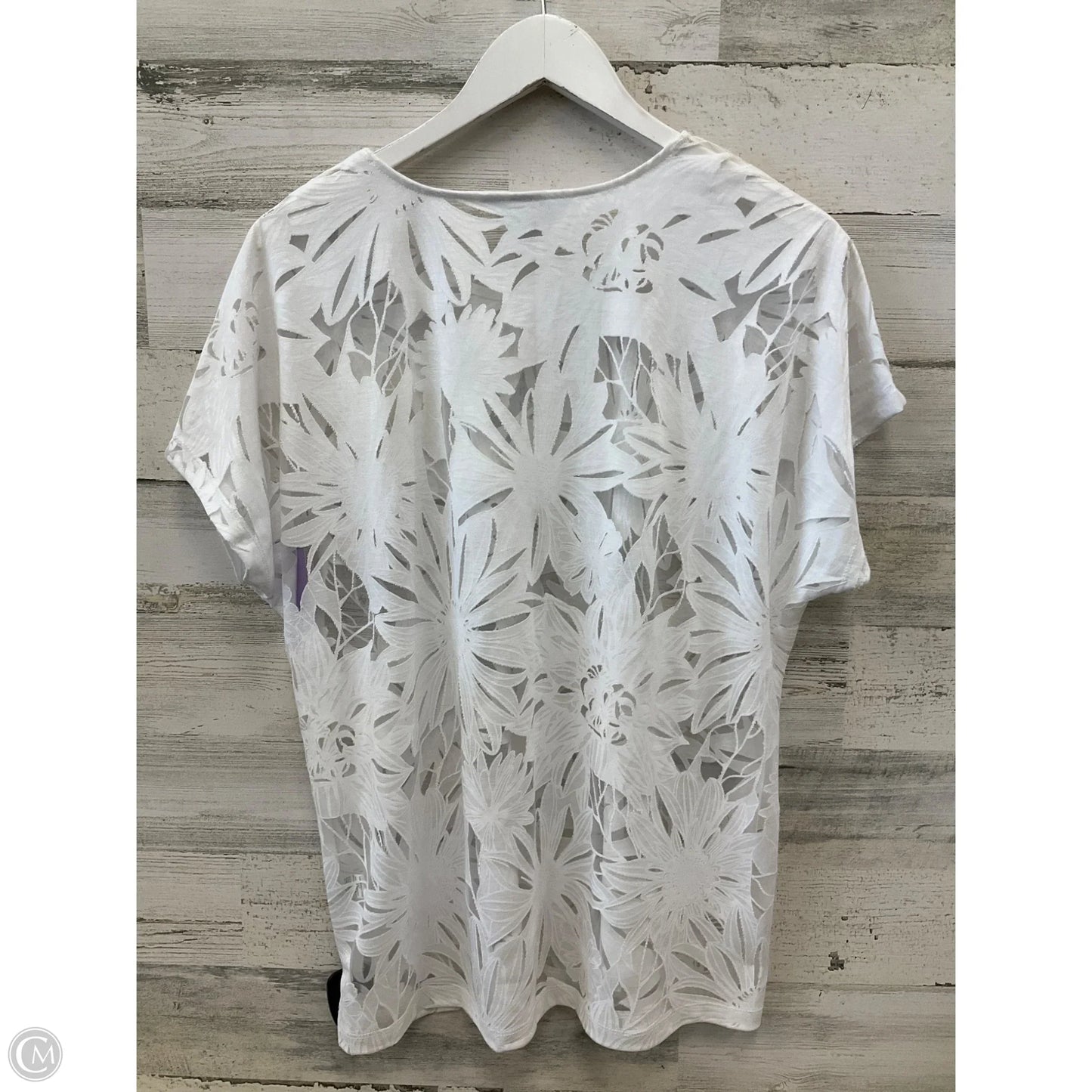 Top Short Sleeve By Cj Banks In White, Size: Xl