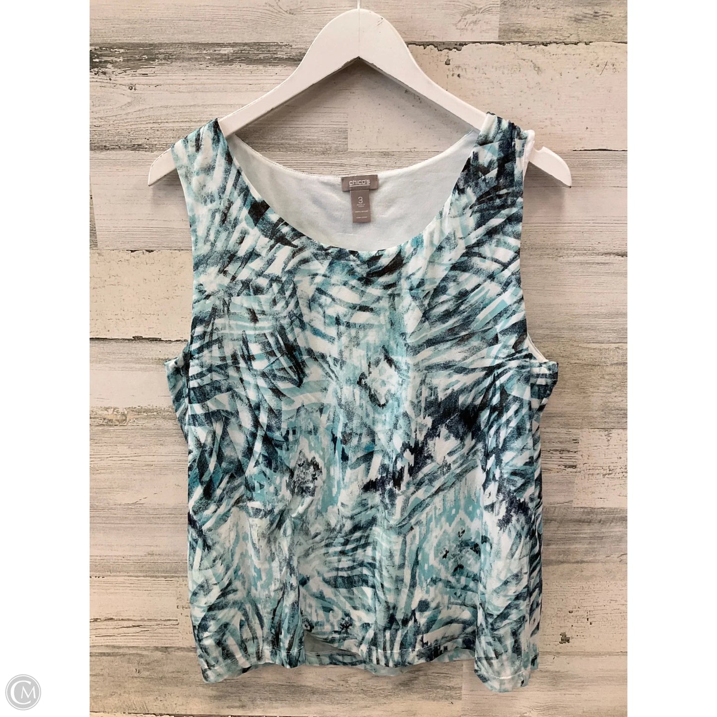 Top Sleeveless By Chicos In Green, Size: Xl