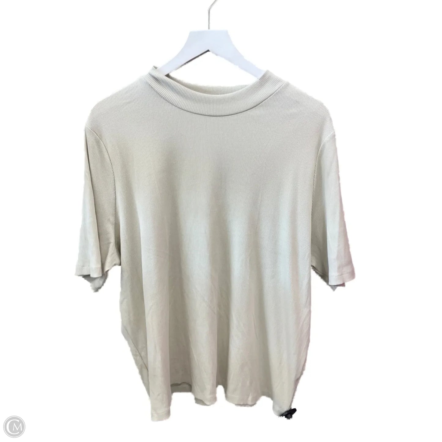 Top Short Sleeve By Ophelia Roe In Cream, Size: 3x