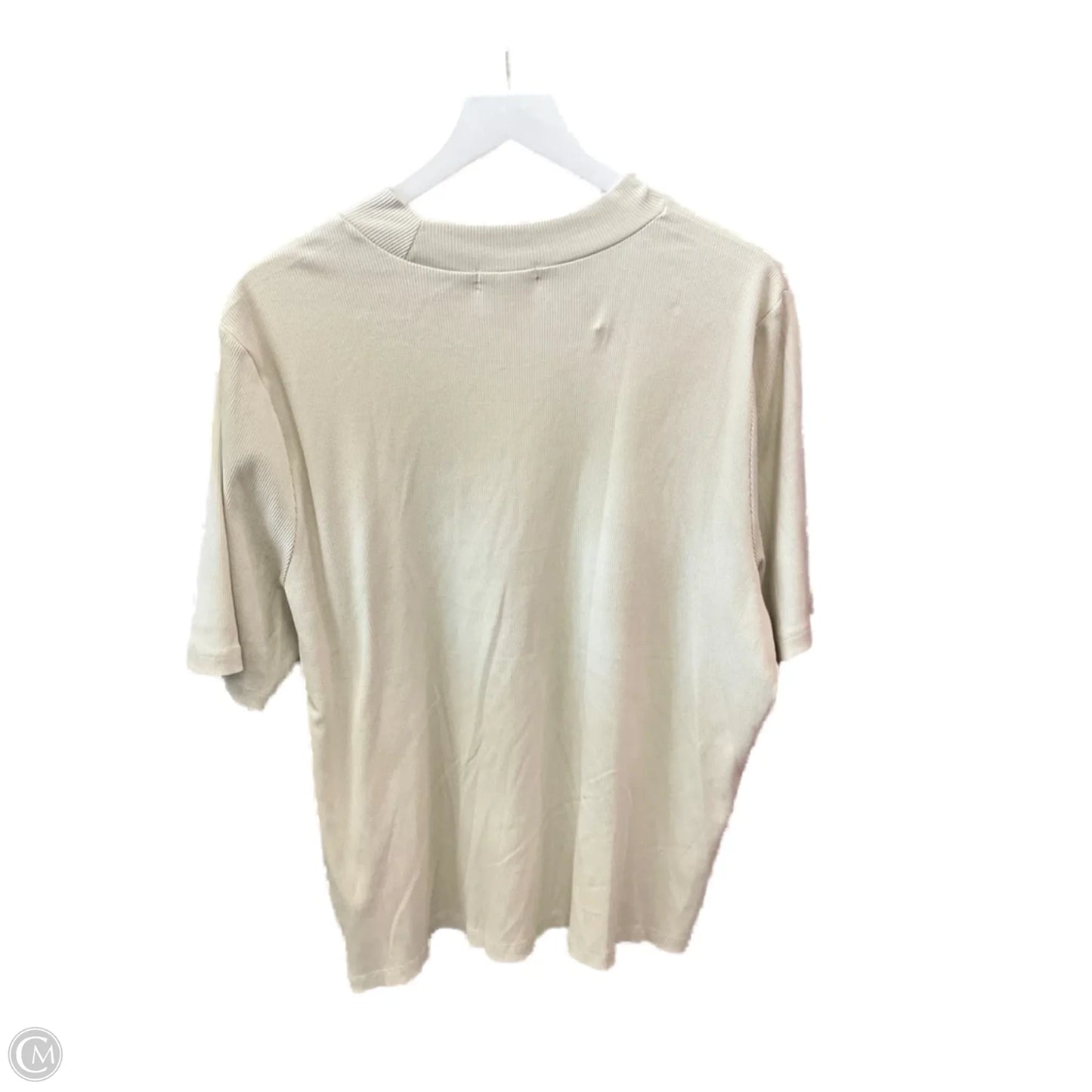 Top Short Sleeve By Ophelia Roe In Cream, Size: 3x