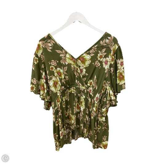 Top Short Sleeve By Maurices In Green, Size: 1x