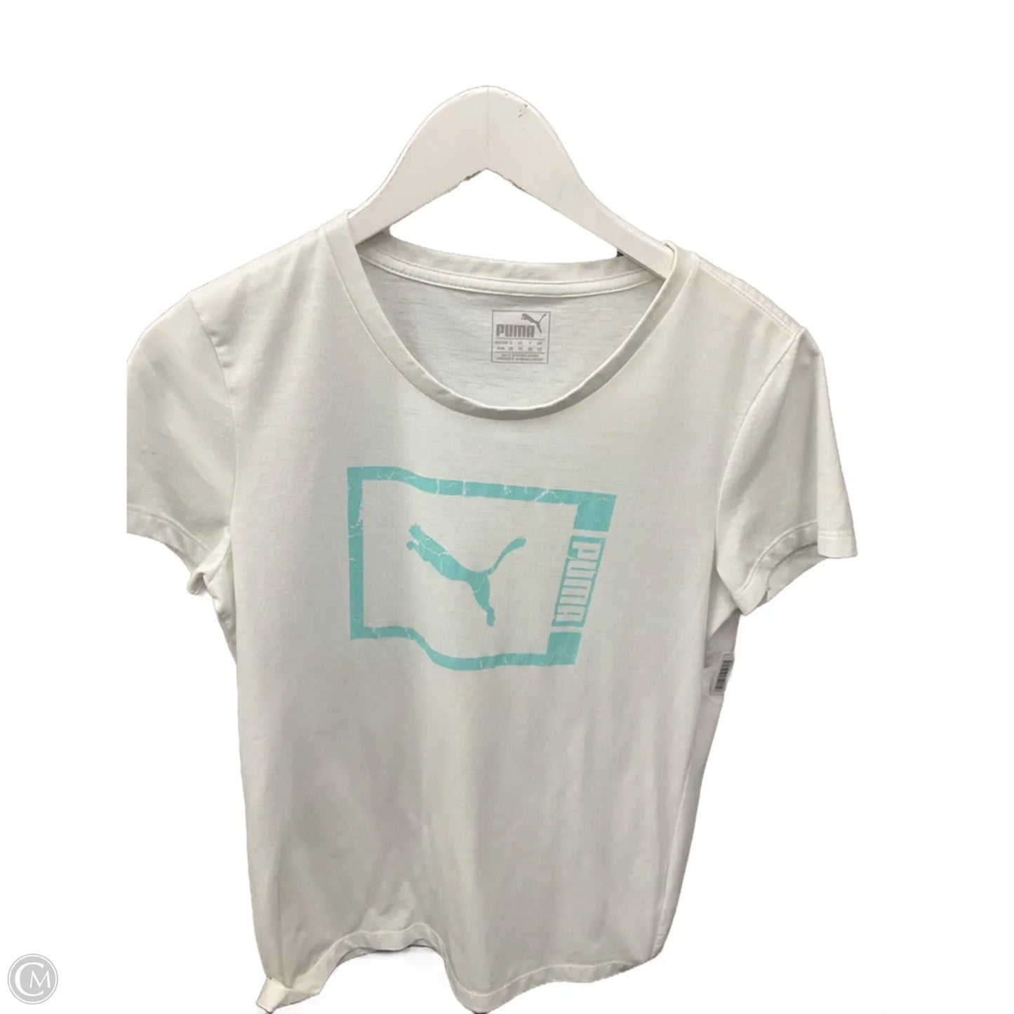 Athletic Top Short Sleeve By Puma In White, Size: S