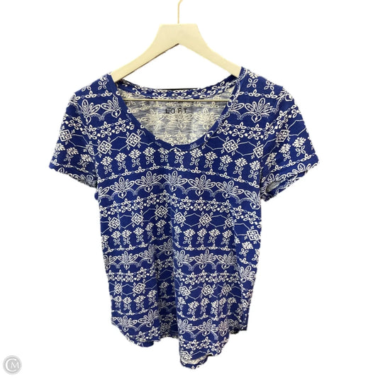 Top Short Sleeve By Loft In Blue, Size: S