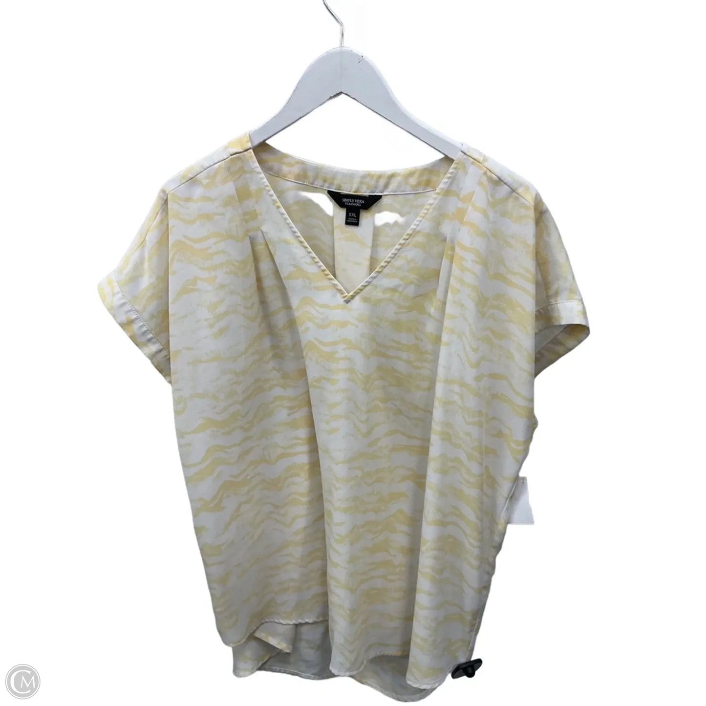 Top Short Sleeve By Vera Bradley In Yellow, Size: Xxl