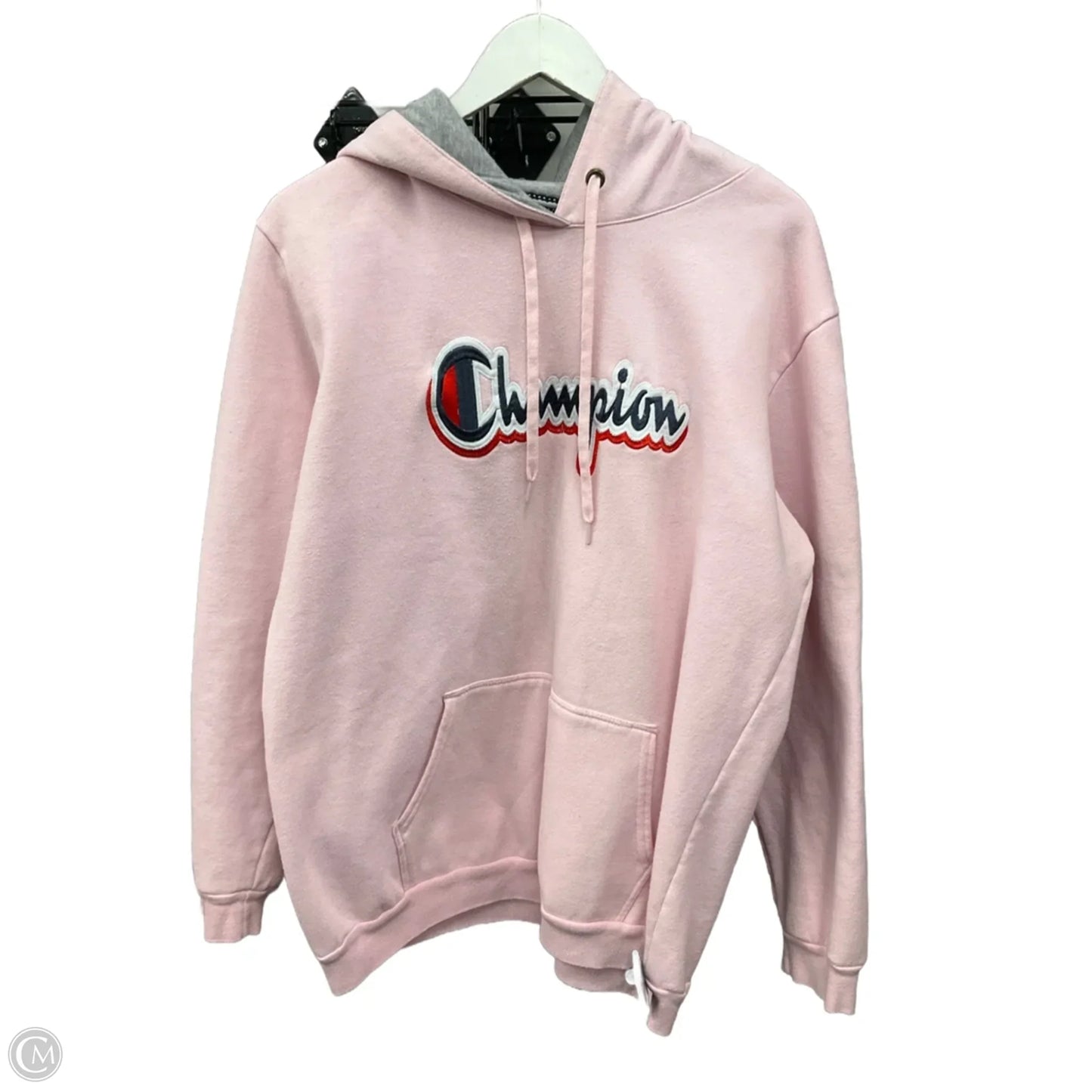 Sweatshirt Hoodie By Champion In Pink, Size: L
