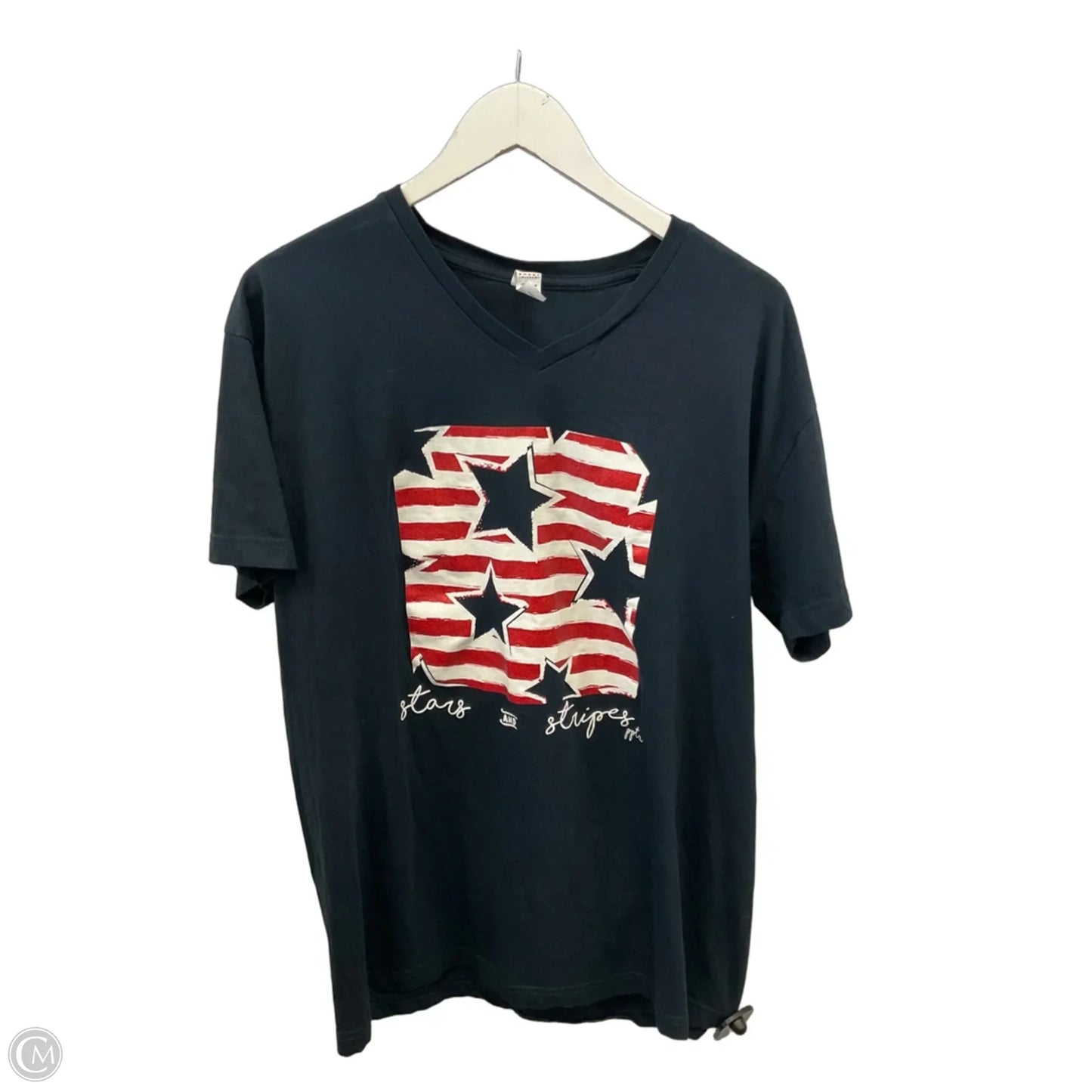 Top Short Sleeve Basic By Clothes Mentor In Navy, Size: Xl
