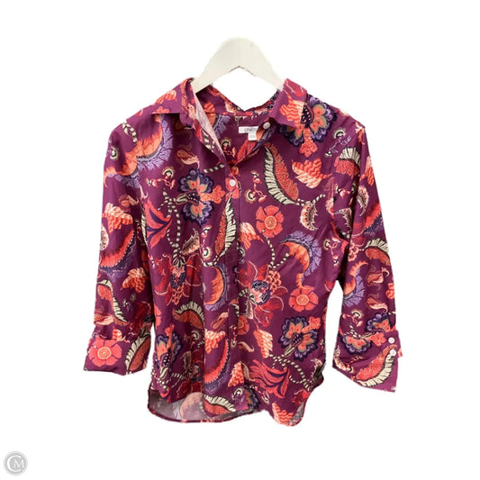 Top 3/4 Sleeve By Chicos In Purple, Size: S