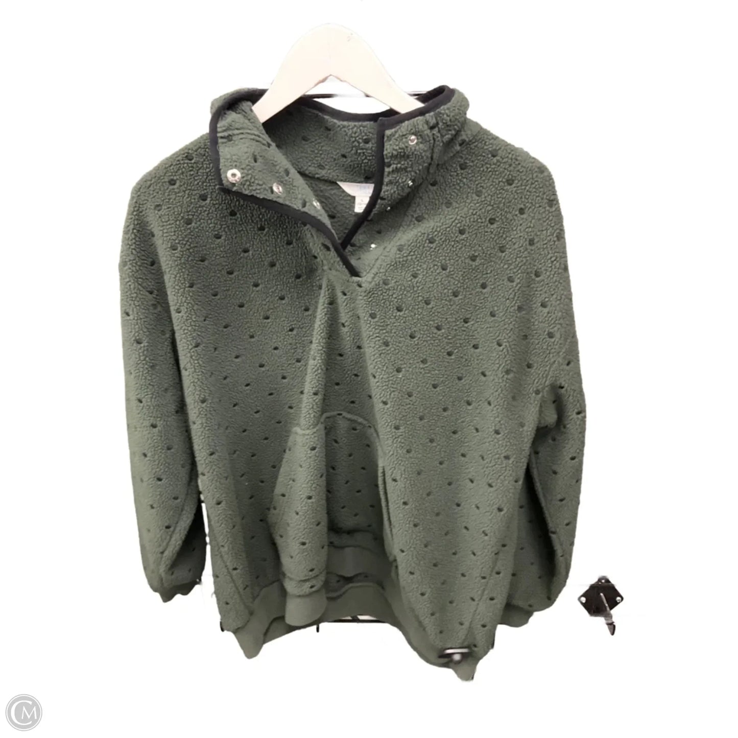 Sweatshirt Collar By Time And Tru In Green, Size: L