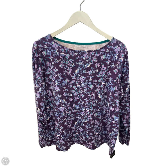 Top Long Sleeve By Appleseeds In Purple, Size: L