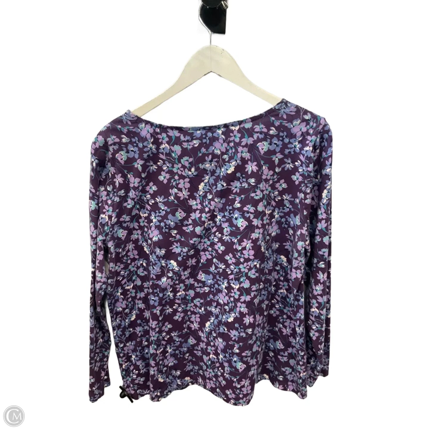 Top Long Sleeve By Appleseeds In Purple, Size: L