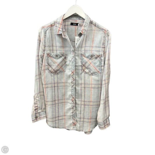 Top Long Sleeve By Bdg In Plaid Pattern, Size: M