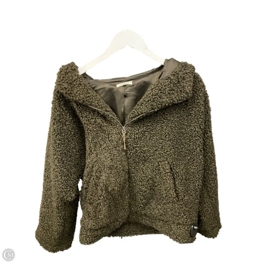 Jacket Faux Fur & Sherpa By Max Studio In Green, Size: M