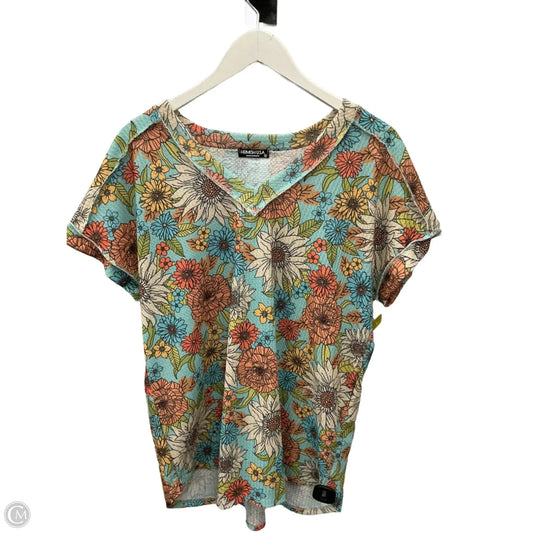 Top Short Sleeve By Heimish Usa In Blue & Orange, Size: 1x