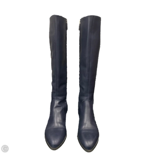 Boots Mid-calf Heels By Nine West In Navy, Size: 7