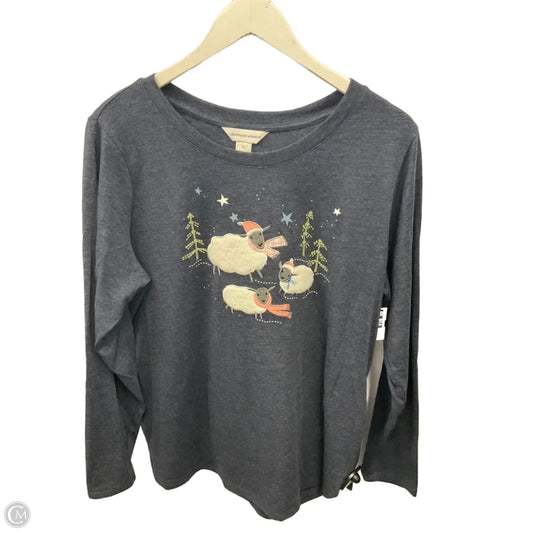 Top Long Sleeve By Christopher And Banks In Blue, Size: Xl