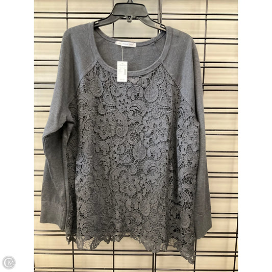 Top Long Sleeve By Maurices In Grey, Size: 2x