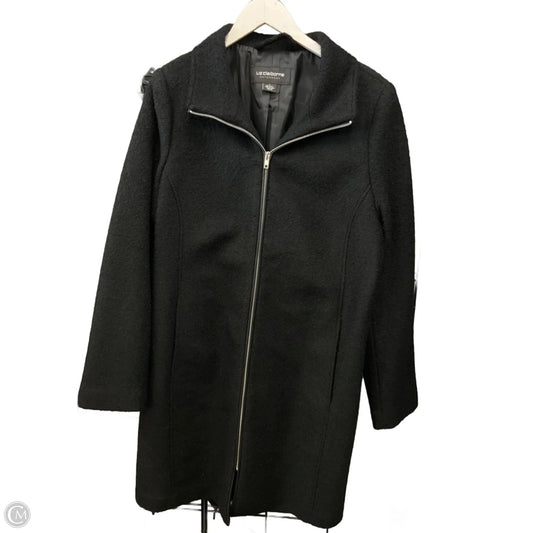 Coat Wool By Liz Claiborne In Black, Size: L