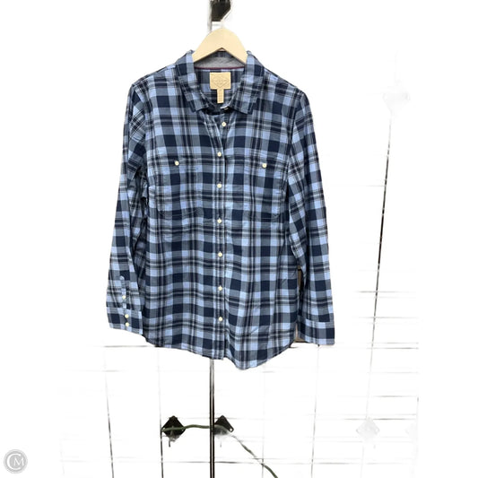 Top Long Sleeve By St Johns Bay In Blue, Size: Xl