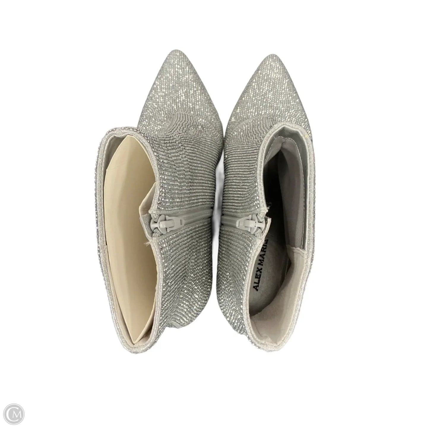 Boots Ankle Heels By Alex Marie In Silver, Size: 8.5