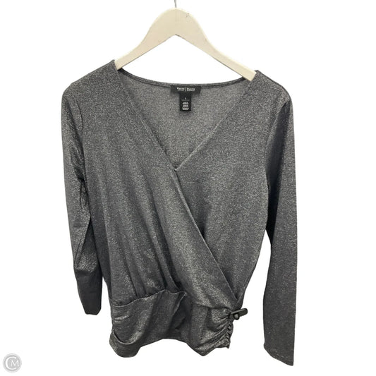 Top Long Sleeve By White House Black Market In Silver, Size: S