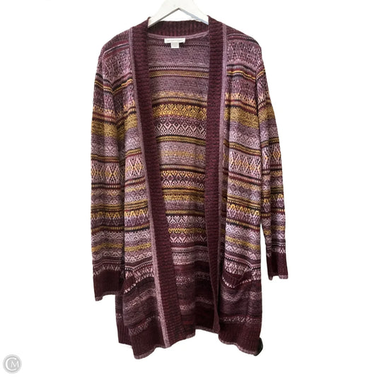 Sweater Cardigan By Christopher And Banks In Purple, Size: L