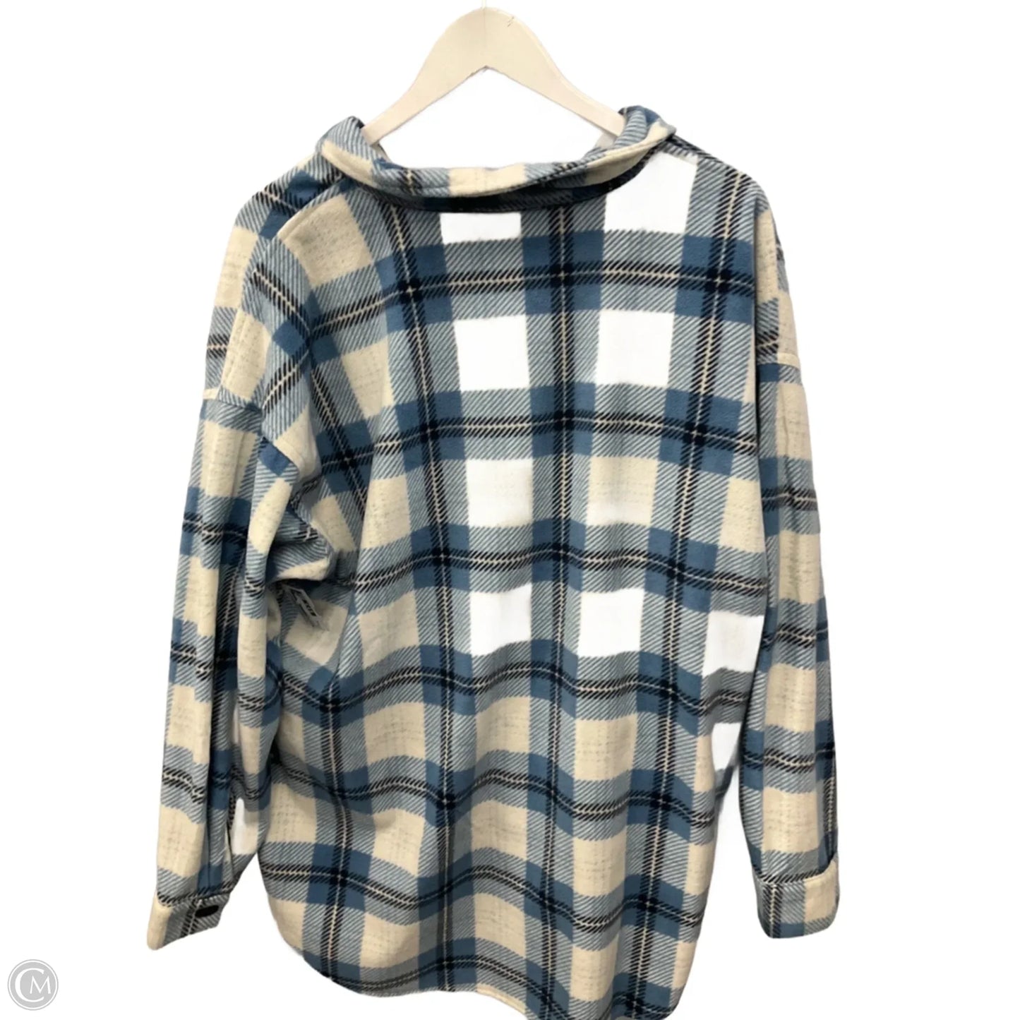 Jacket Shirt By Maurices In Blue & White, Size: Xxl